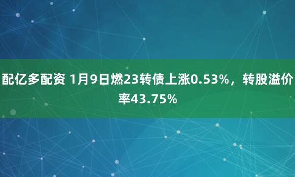 配亿多配资 1月9日燃23转债上涨0.53%，转股溢价率43.75%